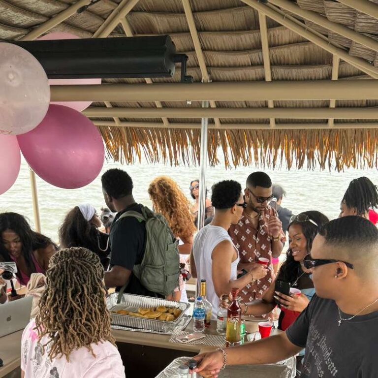 People had a great time having a birthday party on a party boat of Gulf Coast Party Boats at Gulf Coast, Houston, Texas