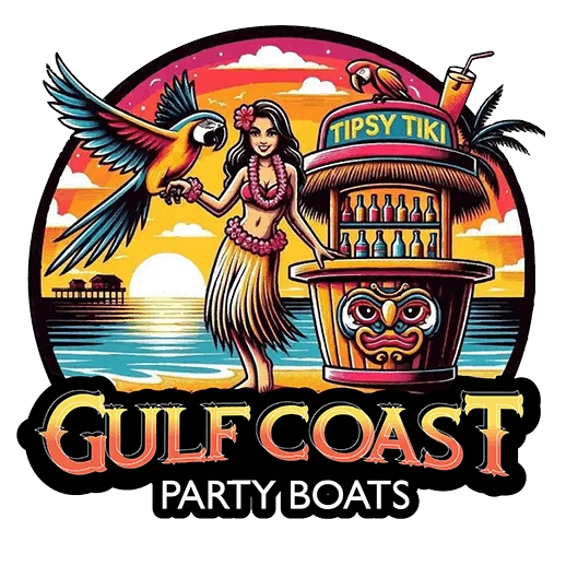 Gulf Coast Party Boat Logo with transparent background